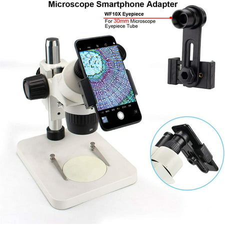 Microscope Smartphone Camera Adaptor for iPhone 7/8 Microscope Lens Adapter with WF10X Eyepiece for Microscope Eyepiece Tube 30mm